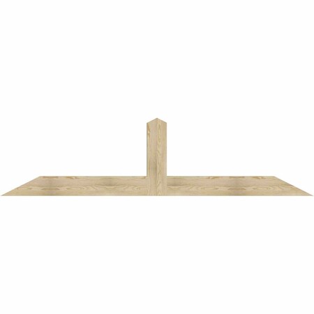 Ekena Millwork Portland Rough Sawn Timber Gable Bracket, Douglas Fir, 96"W x 24"H x 4"D x 6"F, 6/12 Pitch GBW096X24X0406POR00RDF
